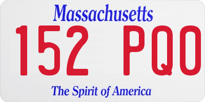 MA license plate 152PQ0