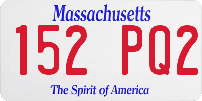 MA license plate 152PQ2