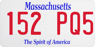MA license plate 152PQ5