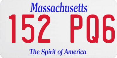 MA license plate 152PQ6