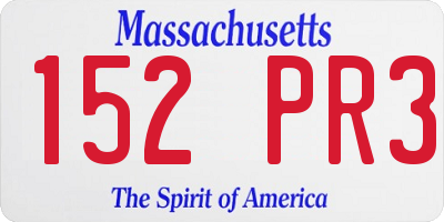 MA license plate 152PR3