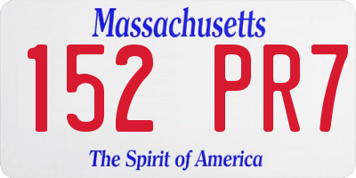 MA license plate 152PR7