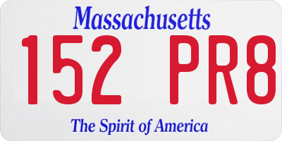 MA license plate 152PR8