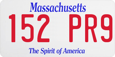 MA license plate 152PR9