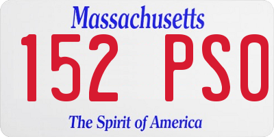 MA license plate 152PS0