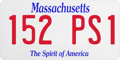 MA license plate 152PS1