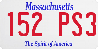MA license plate 152PS3