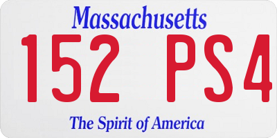 MA license plate 152PS4