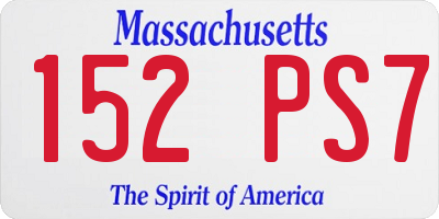 MA license plate 152PS7