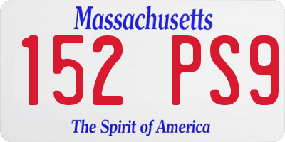 MA license plate 152PS9