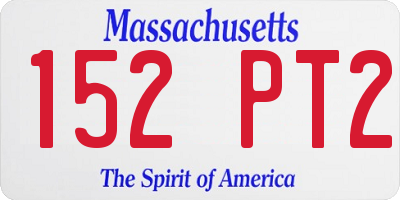 MA license plate 152PT2