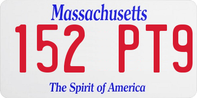 MA license plate 152PT9