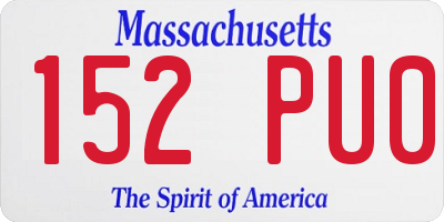 MA license plate 152PU0