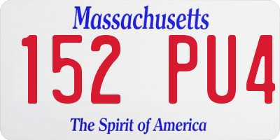 MA license plate 152PU4
