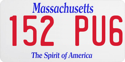 MA license plate 152PU6