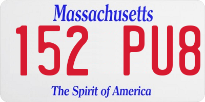 MA license plate 152PU8
