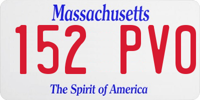 MA license plate 152PV0