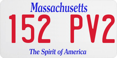MA license plate 152PV2