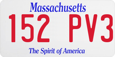 MA license plate 152PV3