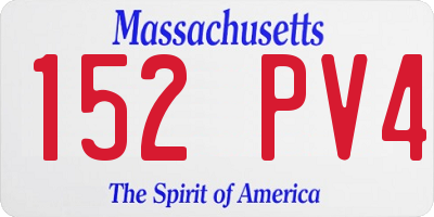 MA license plate 152PV4