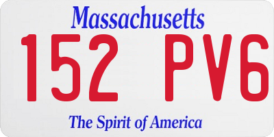 MA license plate 152PV6