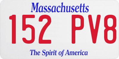 MA license plate 152PV8