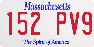 MA license plate 152PV9
