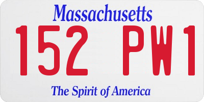 MA license plate 152PW1