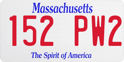 MA license plate 152PW2