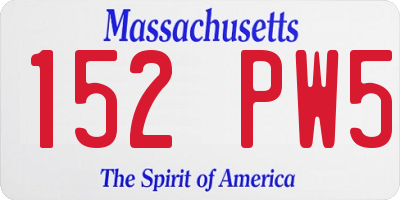 MA license plate 152PW5