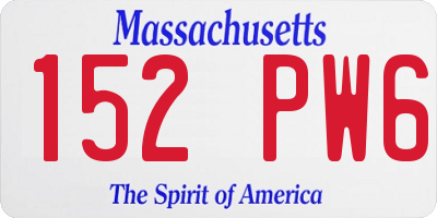 MA license plate 152PW6