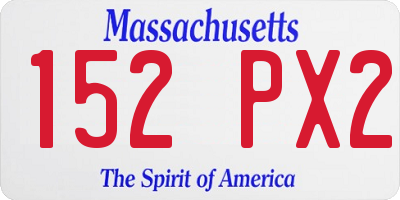MA license plate 152PX2