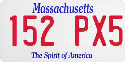 MA license plate 152PX5