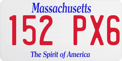 MA license plate 152PX6