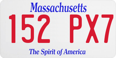 MA license plate 152PX7