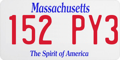 MA license plate 152PY3