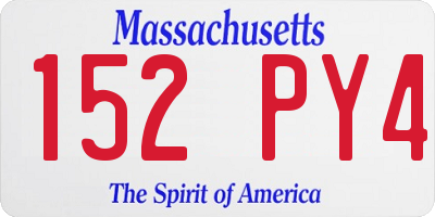 MA license plate 152PY4