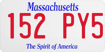 MA license plate 152PY5