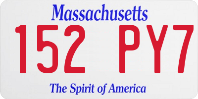 MA license plate 152PY7