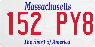 MA license plate 152PY8