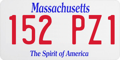 MA license plate 152PZ1