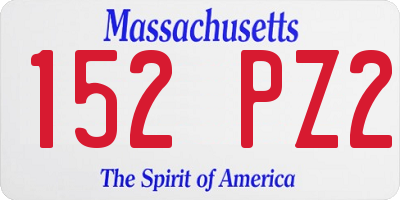 MA license plate 152PZ2