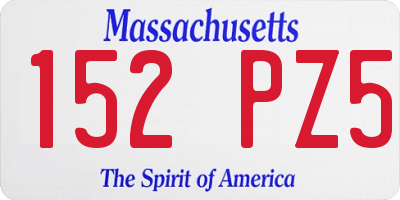 MA license plate 152PZ5