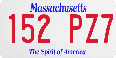 MA license plate 152PZ7