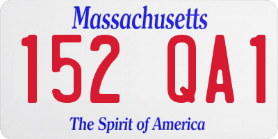 MA license plate 152QA1
