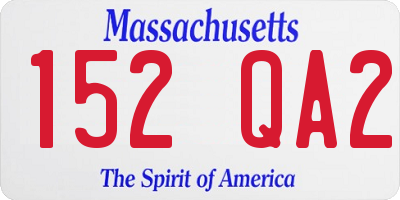 MA license plate 152QA2