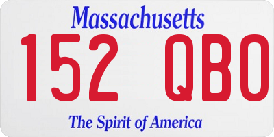 MA license plate 152QB0