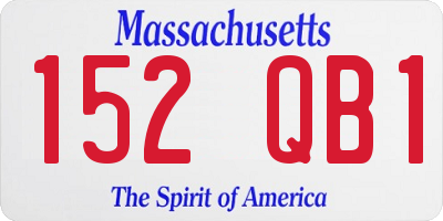 MA license plate 152QB1