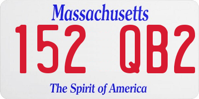 MA license plate 152QB2