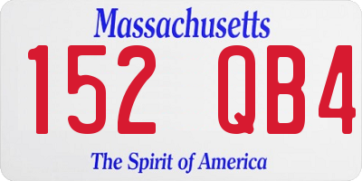 MA license plate 152QB4